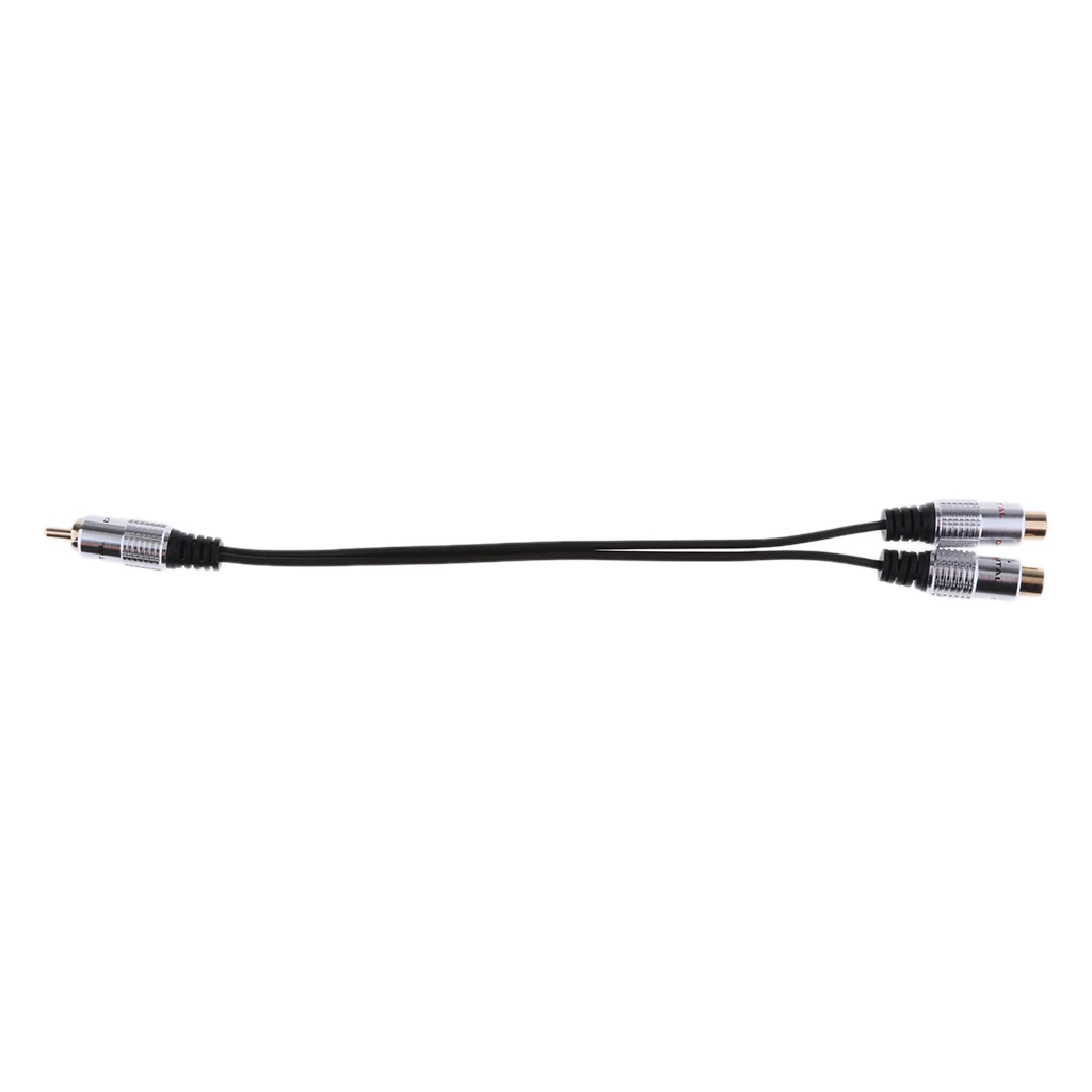 Divisor estéreo Y cabo de áudio RCA macho para 1 cabo adaptador RCA fêmea 0,25 m