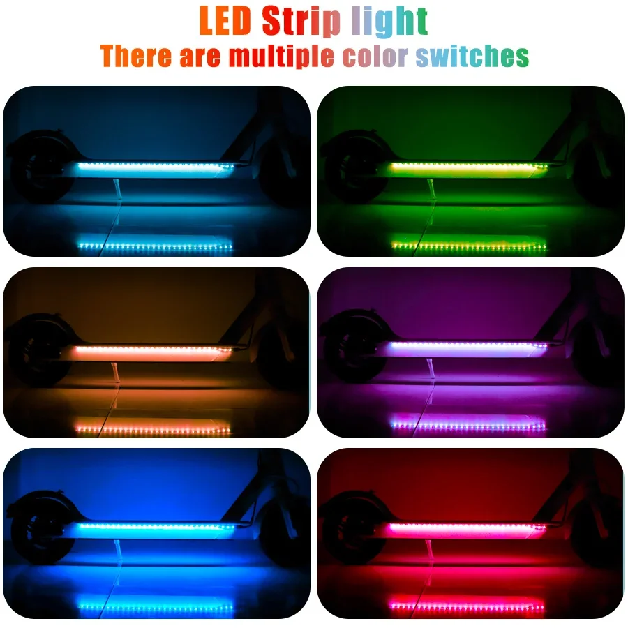 LED Lights Strip RGB Bar Lamp for Xiaomi M365 Pro 1S Mi3 Skateboard Night Warning Multi-model Electric Scooter Flash Light Parts