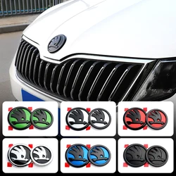 80/90/100mm Car Front Hood Badge Rear Trunk Emblem Stickers Replacement for Skoda Rapid Fabia Octavia Yeti Superb 3 A5 A7 Kamiq