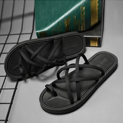 Slippers Men Wear Summer Thick Bottom Wear-resistant Non-slip Woven Flip Flops Men's Outdoor Fashion Trend Sports Sandals Men's