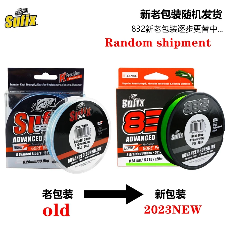 2023 NEW Original SUFIX 832 Fishing Line 120m/250m 13LB-99LB Super strong X8 Braid Multifilament PE SEA Fishing line