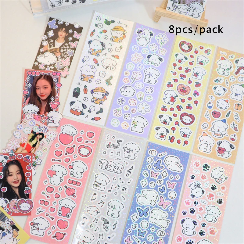 SKYSONIC BOBO Scrapbooking Stickers Journal Decor Lable Dog Series Idol Stationery Postcards Cute Korean Album Sticker Suppli