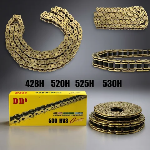 Motorcycle Chain 520 525 530 428 Chains 120 136 Links Universal for KTM Honda Yamaha Kawasaki Dirt Bike Motocross Modified Parts