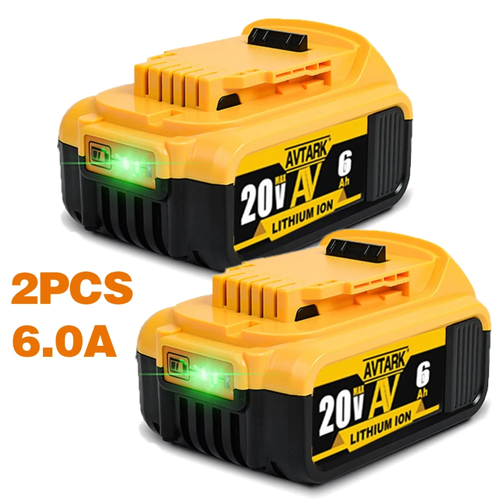 

Original 20V 6.0Ah MAX Battery Power Tool Replacement for DeWalt DCB184 DCB181 DCB182 DCB200 20V 8A 6A 18Volt 20v Battery