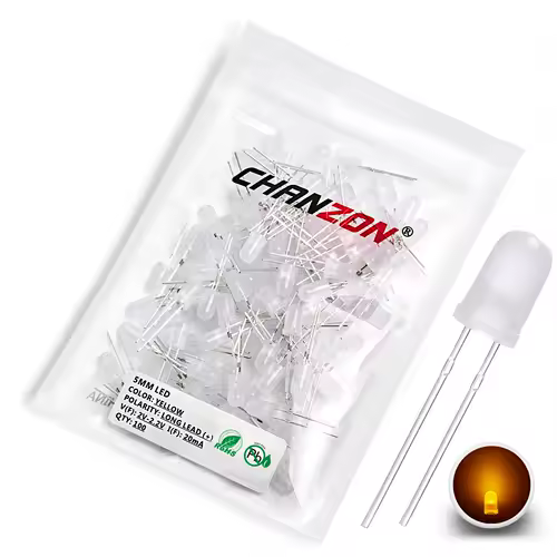 Diffused 5mm Led Diode Kit White Red Green Blue Yellow Orange 2V 3V Bulb Light Emitting Assortment Set Diy Arduino Pcb Circuit - Image 16