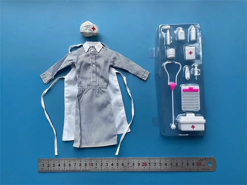 1/6th DML Mini Toys Model Female Nurse Doctor Dress Suit Caps Medic Tool Accessories For 12" Action Figure Scene Component DIY