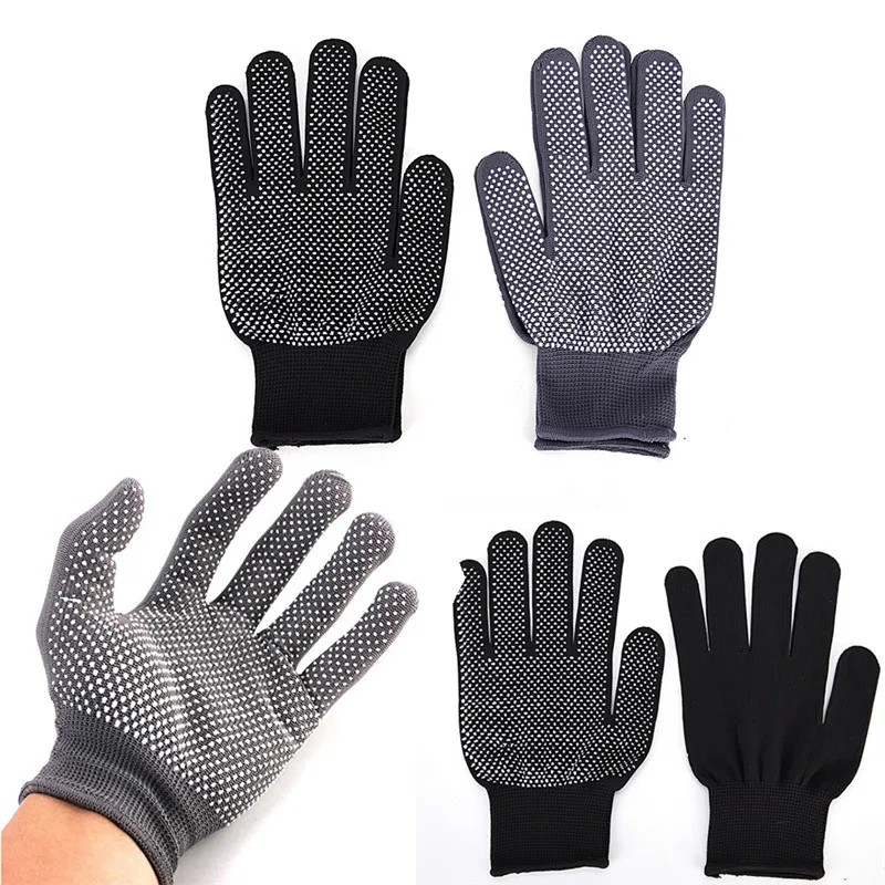 2Pcs Professional Heat Resistant Glove Hair Styling Tool For Curling Straight Flat Iron Black