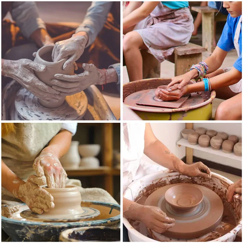 TKOH-4Pc Pottery Wheel Absorbent Mat Cloth PVA Towel Clay Sculpture Trimming Tools Pottery Clay Absorbent Pad Cloth