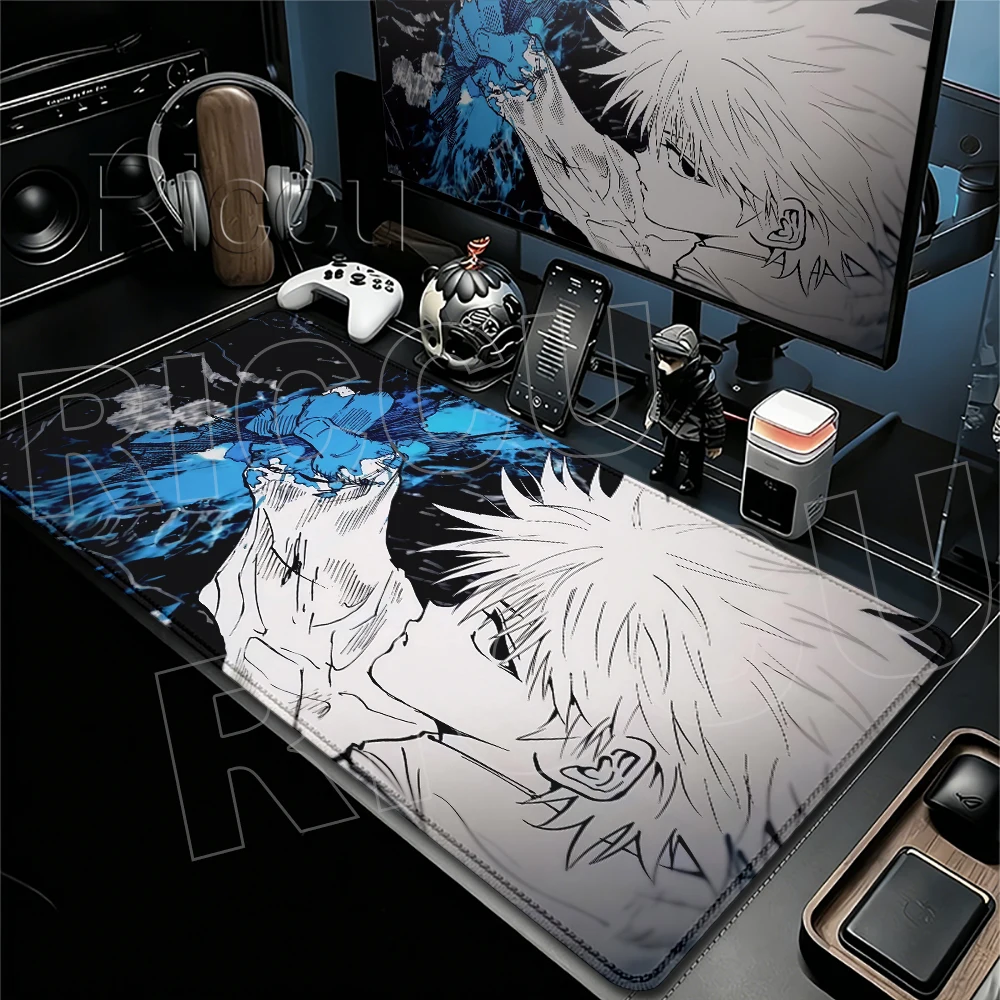 Killua Mouse Pad Hunter x Hunter Anime Boy Computer Keyboard Rubber Pads Game Locking Edge Office Laptop Deskpad Non-slip Carpet