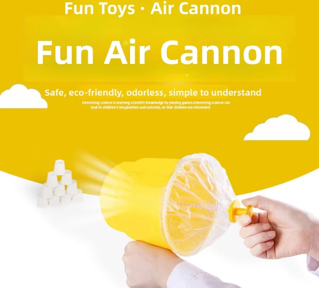 Fun Kids Air Cannon Toy Practical Joke Science Experiment Set DIY Handmade Physics Small Invention, for Christmas/Birthday Gift