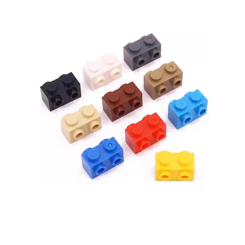 

60pcsMOC building block parts52107 1x2with adapter protrusions on both sides, compatible with DIY assembly, children's toy gifts