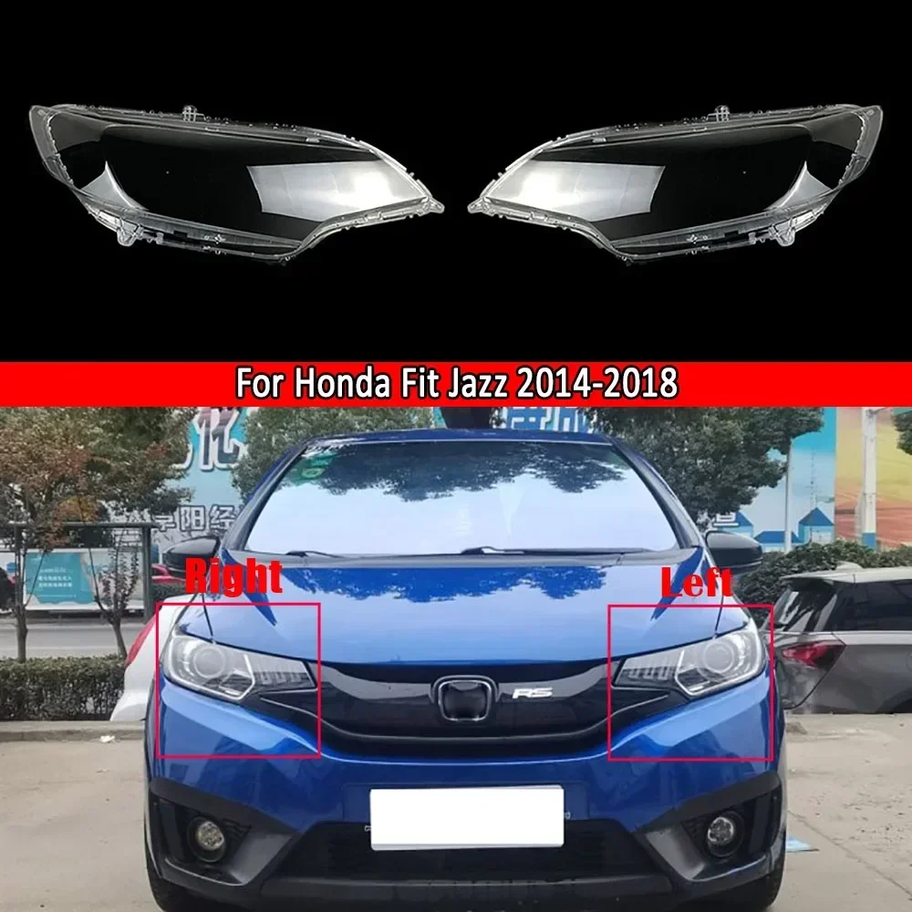 سيارة الجبهة عدسة المصباح الأمامي استبدال السيارات شل غطاء لهوندا صالح/جاز 2014 2015 2016 2017 2018 كشافات عدسة عاكس الضوء #1