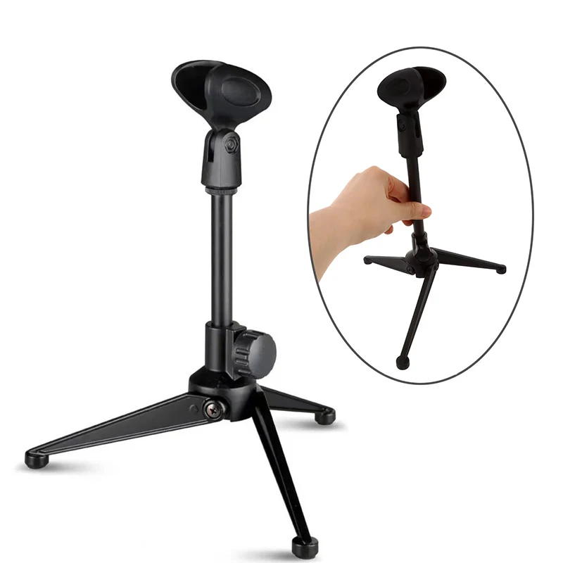 Lightweight Bracket Space-Saving Desktop Tripod Desktop Microphone Tripods Stand Adjustable For Live Streaming Recording Karaoke