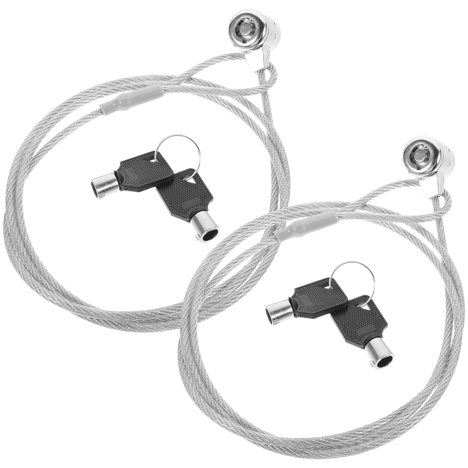 

2 Sets Laptop Lock Security Hardware Cable Computer Portable Flexible Locking Electronic with Locks Keys