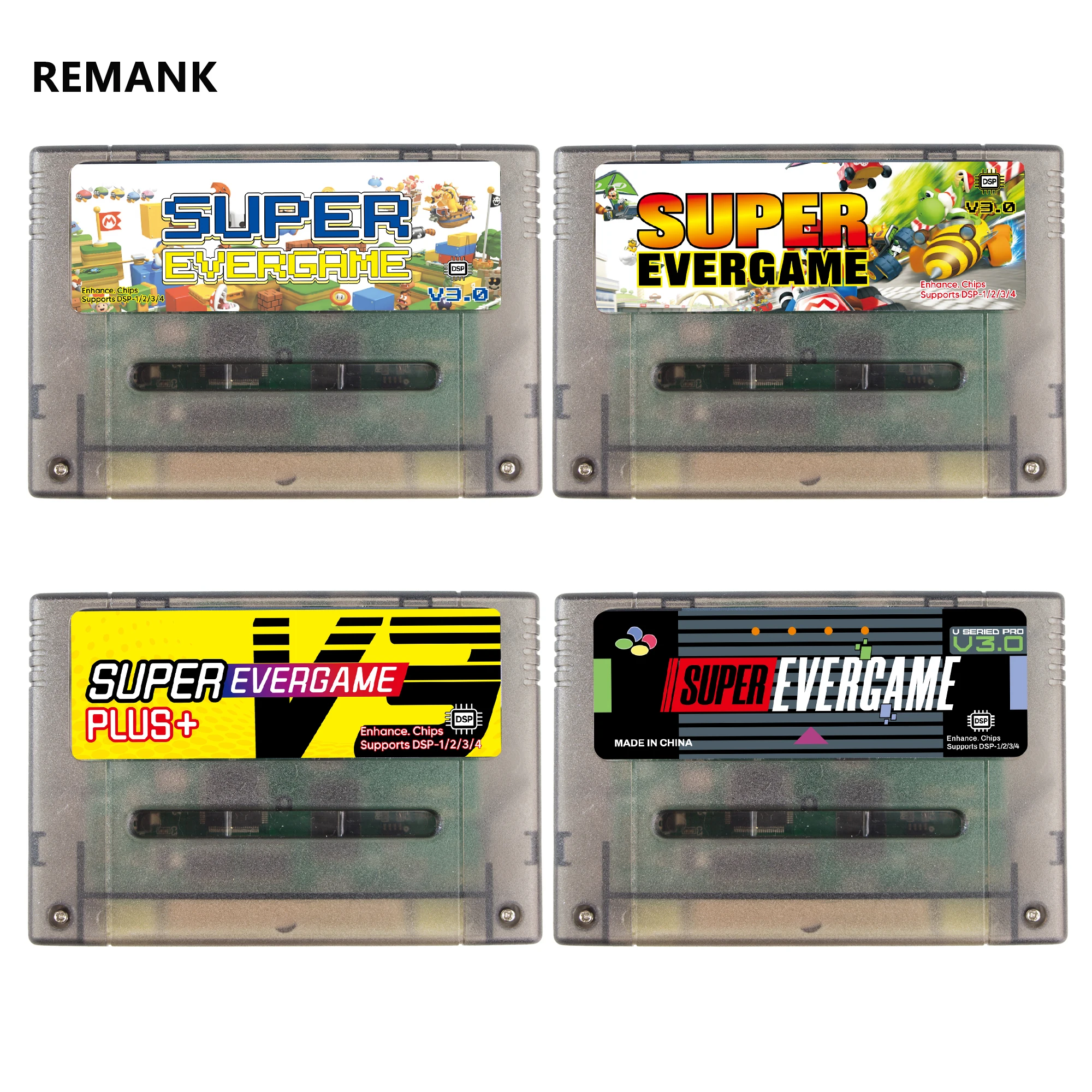 

Картридж REMANK SFC SNES 3000-в1 EVERGAME Super DSP SNES Картридж Super V3.0 16-бит JP/EU/US DIY Аксессуар для игровой консоли