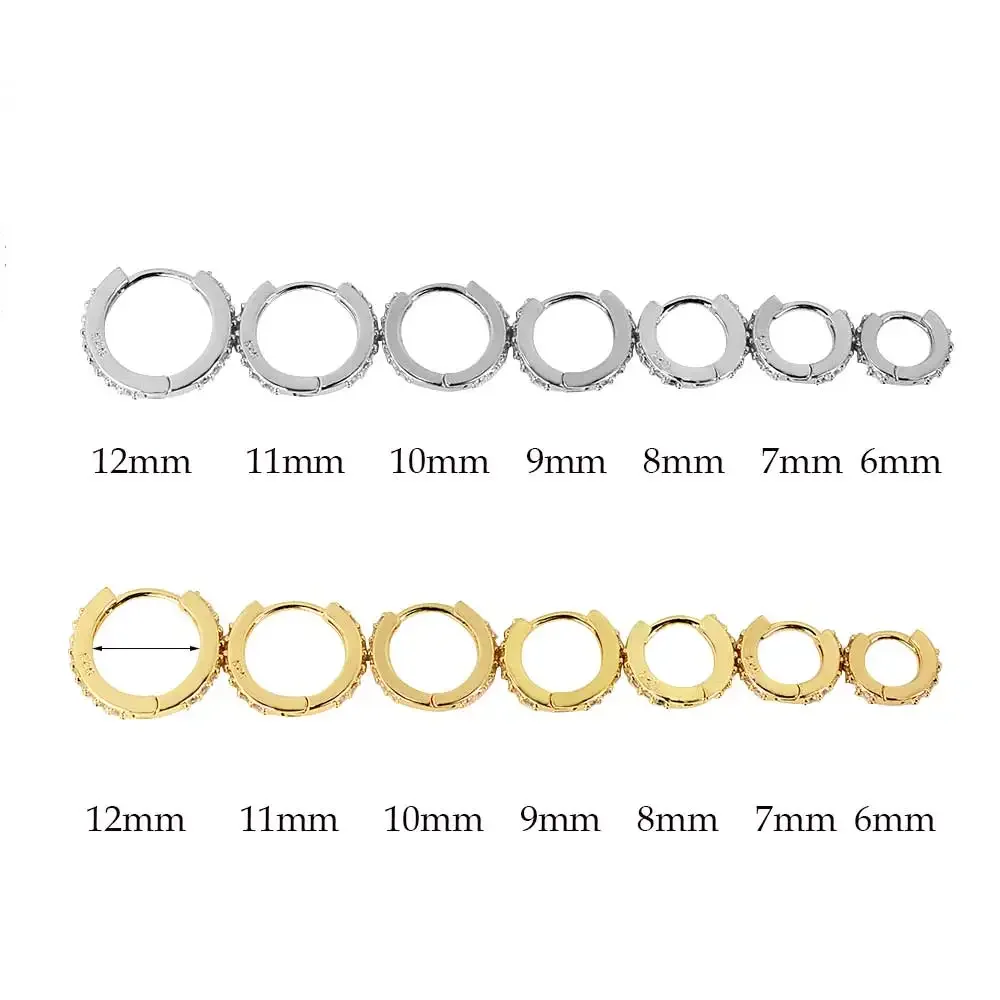 Aço inoxidável Minimal Hoop Brincos, cristal Zirconia, pequeno Huggie, fino brinco de cartilagem, Helix Tragus Piercing Jóias, 2pcs