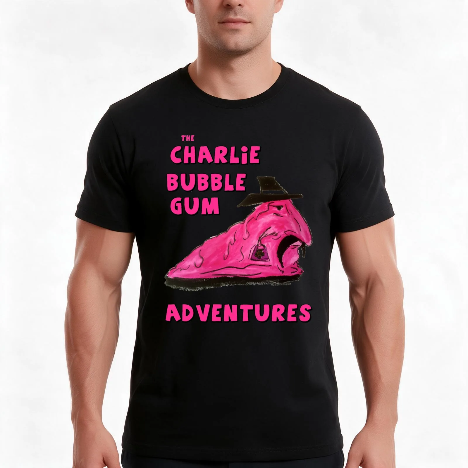 The Charlie Bubblegum Adventures T-Shirt, Summer Casual Cotton Tee, Oversized Streetwear Tops, Vintage Graphic Print