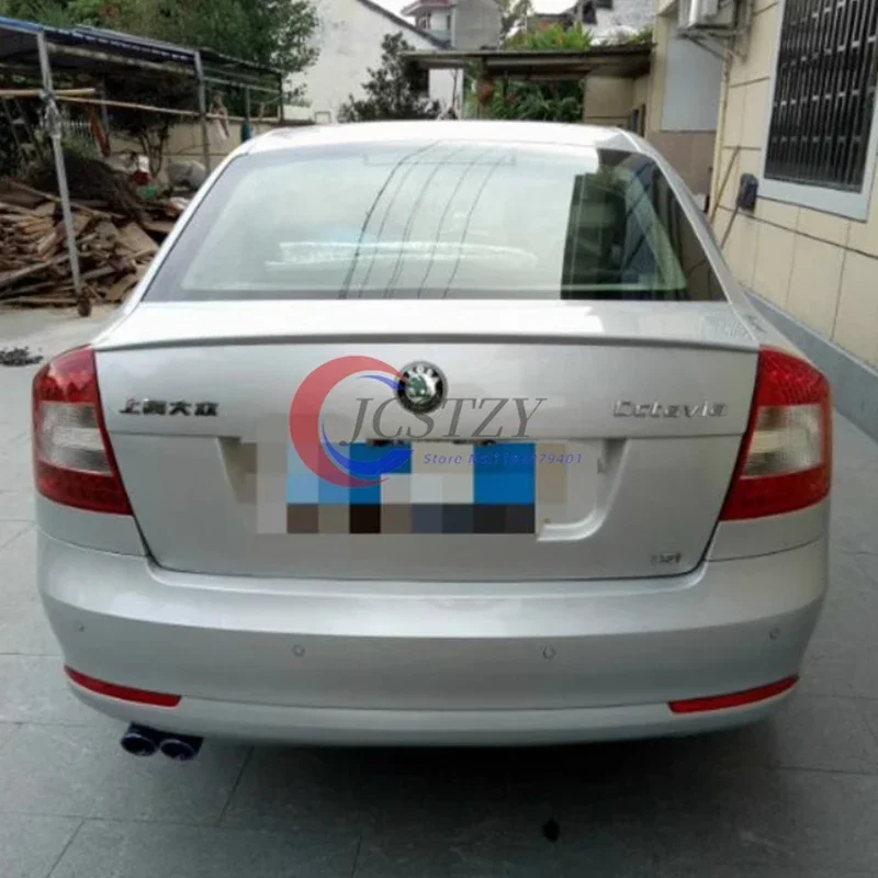 For Skoda Octavia 2006 07 08 09 10 11 12 13 14 15 16 17 Body Kit Car Rear Trunk Spoiler Wing Carbon black Rear Spoiler Rear Wing