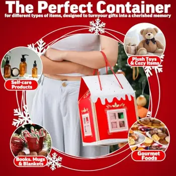 12個裝大號房屋造型聖誕禮品盒,帶提手,尺寸為11.8 x 7.9 x 7英寸,非常適合存放節日糖果。 8 最佳銷售 大號禮盒 - №1