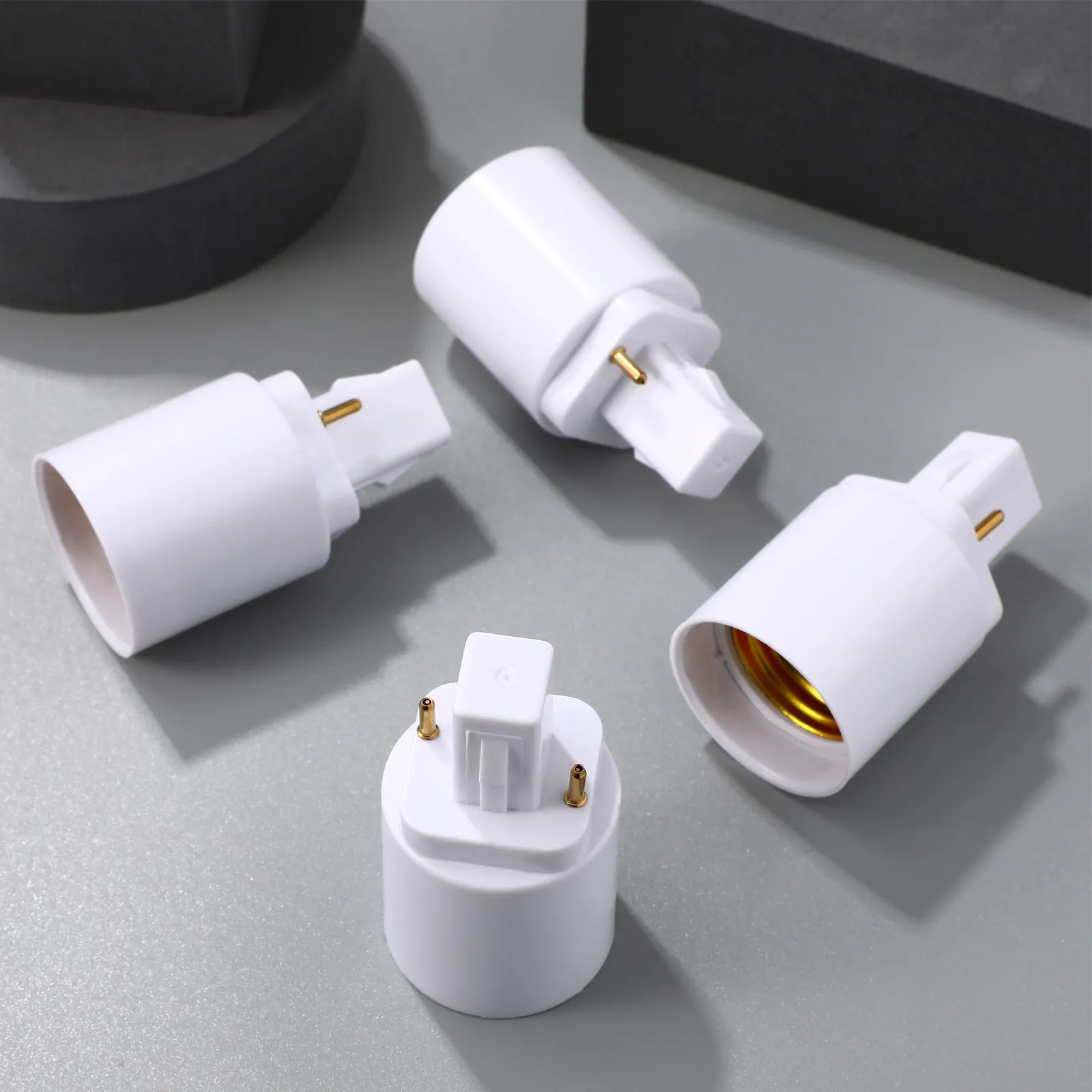 

4Pcs G24d to E27 Bulb Socket Adapter Converter Lamp Replacement Accessories for LED Filament Halogen Light Bulbs