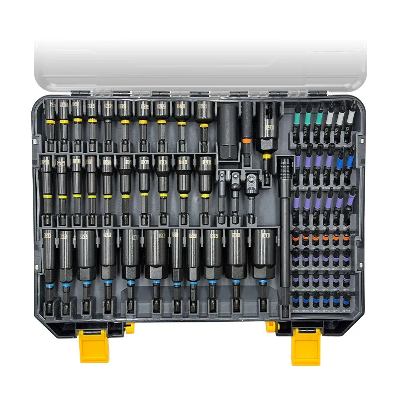 80‑piece chrome‑vanadium steel magnetic screwdriver bit and socket set repair tool for automobile and machinery maintenance