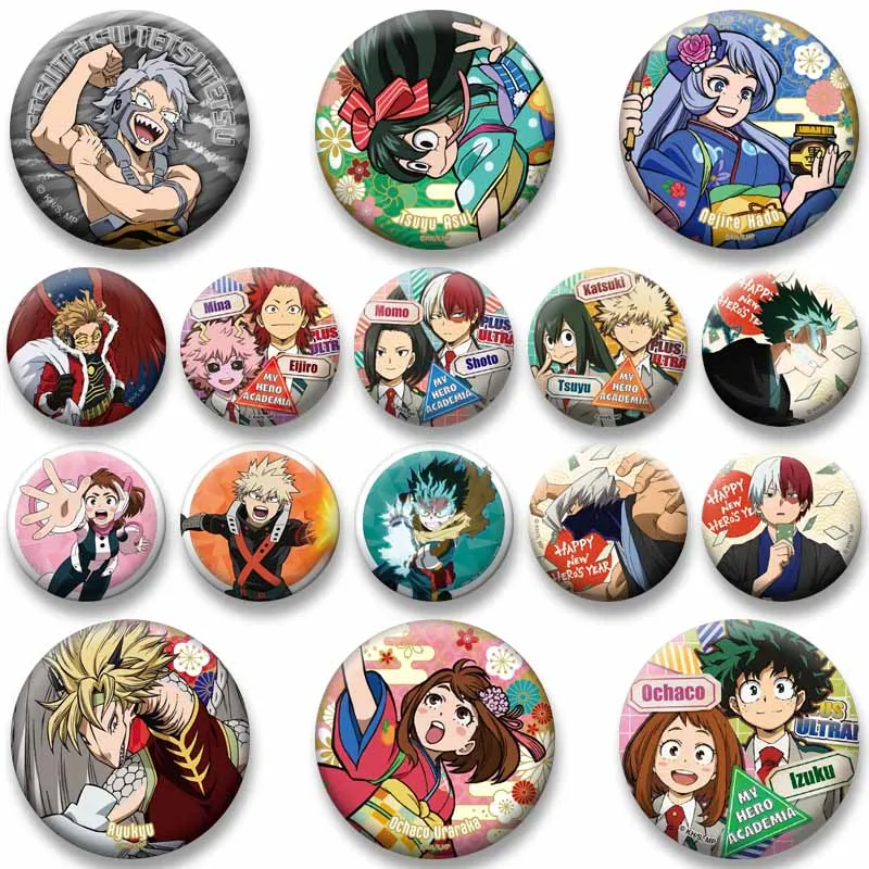 Izuku Katsuki All Might Ochako Tenya Shoto Shota Cartoon Brooch Anime Figure Meme Coin Badges Bag Hat Shirt Decor Jewelry Pins