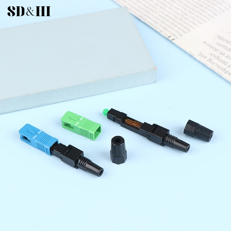 Conector rápido de fibra óptica, herramienta de montaje de campo, 5 piezas, FTTH SC APC, modo único SC UPC
