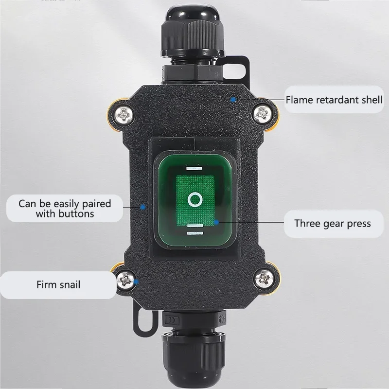 Waterproof Switch IP65 Waterproof Ship Type Switch 220V/24V/16A/30A Rain Proof Outside Electrical Room Ampere Box Second Gear