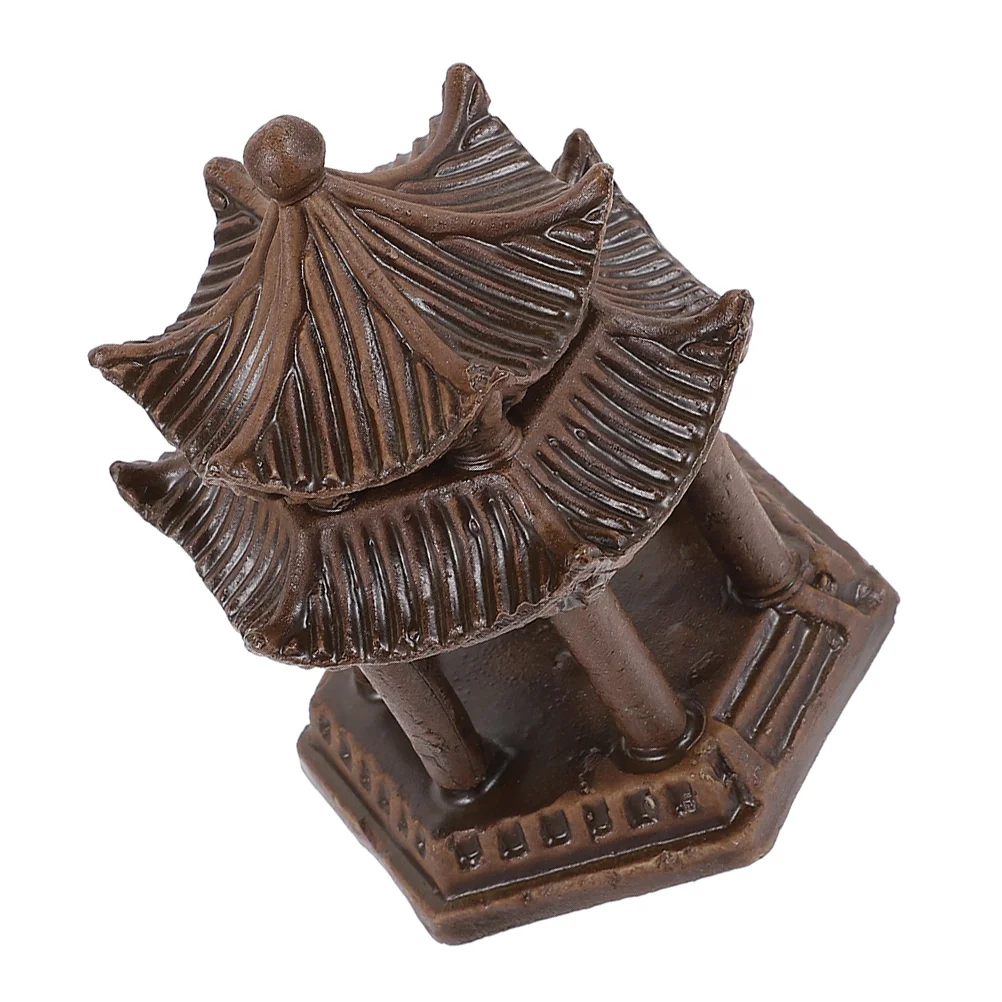 

Ceramic Pavilion Ornament for Aquarium Landscape Decoration Hexagonal Mini Garden Statue Fish Tank Decor Asian Bonsai Aquatic