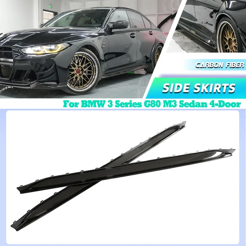 

Carbon Fiber Car Side Skirts Extensions for BMW 3 Series G80 M3 Sedan 4D 2021-2023 Racing Side Door Bumper Apron Lip Body Kits