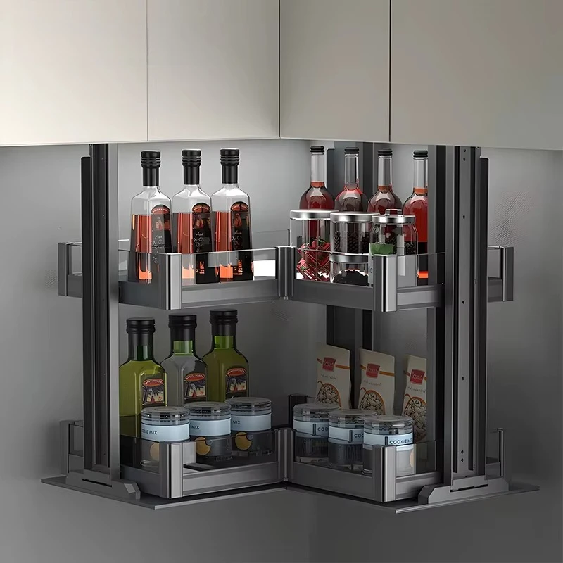 New Arrivals Modern Furniture Hardware Aluminum Smart Lift System Wall Cabinet Electric Kitchen Storage Pull Basket