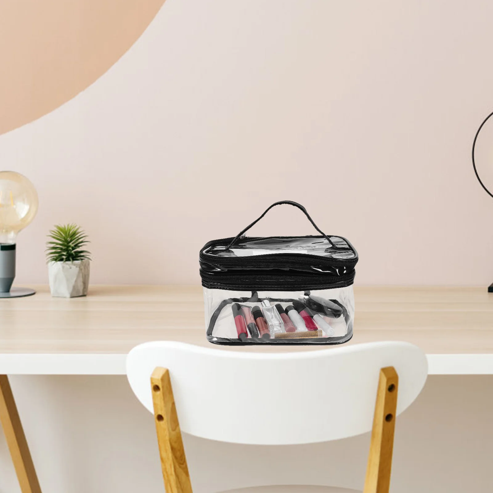 

Transparent Large Toiletries Storage Bag Portable PVC Makeup Bag Travel Toiletry Storage Brush Holder Jewelry Organizer