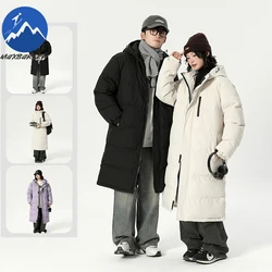 2024 Winterjas Paar Trendy Eenvoudig Verdikt Koudbestendig Lange dons Katoenen gewatteerde jas Heren Merk Ski Warme parka met capuchon