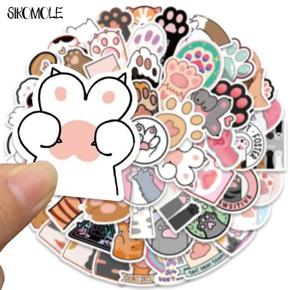 10/30/61PCS Cute Cartoon Cat Paw Girl Heart Stickers Kawaii Kids DIY Suitcase Skateboard Laptop Luggage Graffiti Sticker Decals