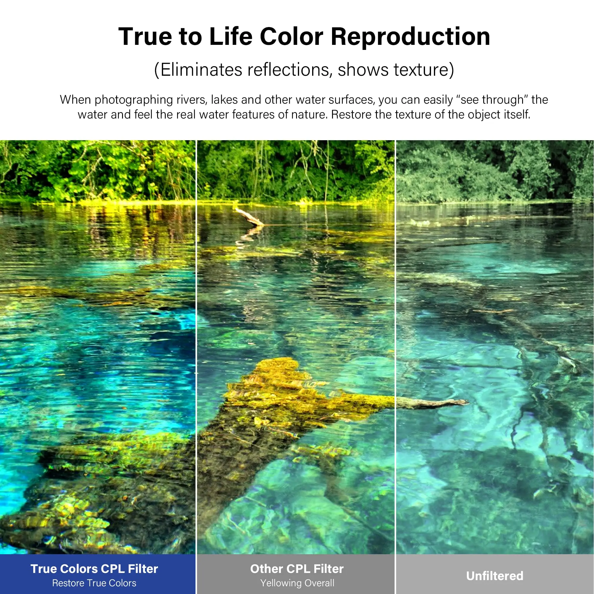 Walking Way True Color CPL Camera Lens Circular Polarizing Camera Filter Water/Scratch/Oil Resistant/Anti Fingerprint Filter