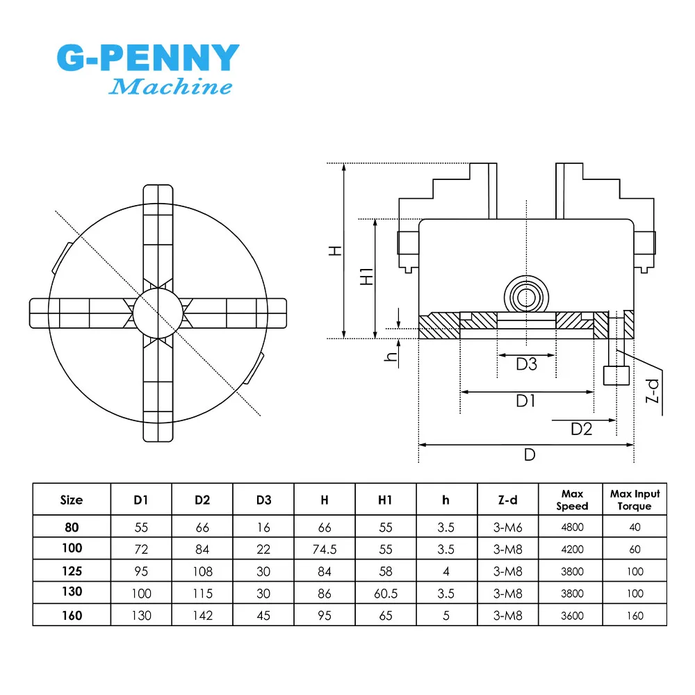 125mm 4 jaw Chuck self-centering manual chuck four jaw K12 - 125mm for CNC Engraving Milling machine ,CNC Lathe Machine!