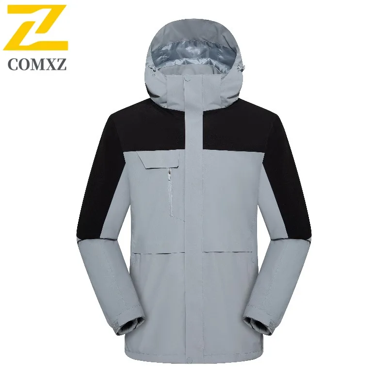 

COMXZ мужское пальто на флисовой подкладке, теплая, новинка 2025, рабочая байкерская куртка для альпинизма, кемпинга, водонепроницаемая, ветрозащитная, устойчивая к царапинам верхняя одежда