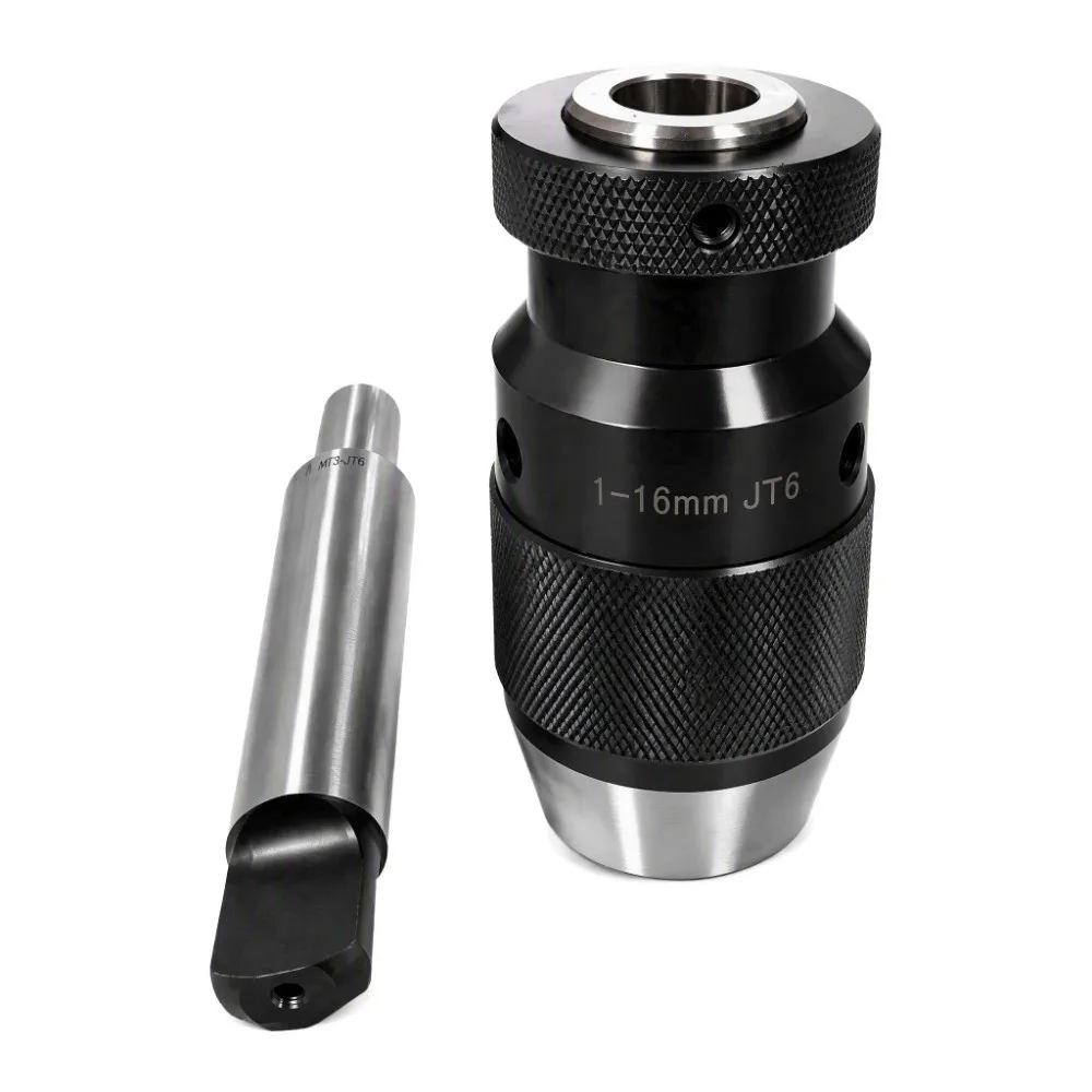 MT3 Morse Taper Mount Keyless Drill Chuck JT6 Mount 1-16MM Capacity Self Tightening Drill Chuck 1/32