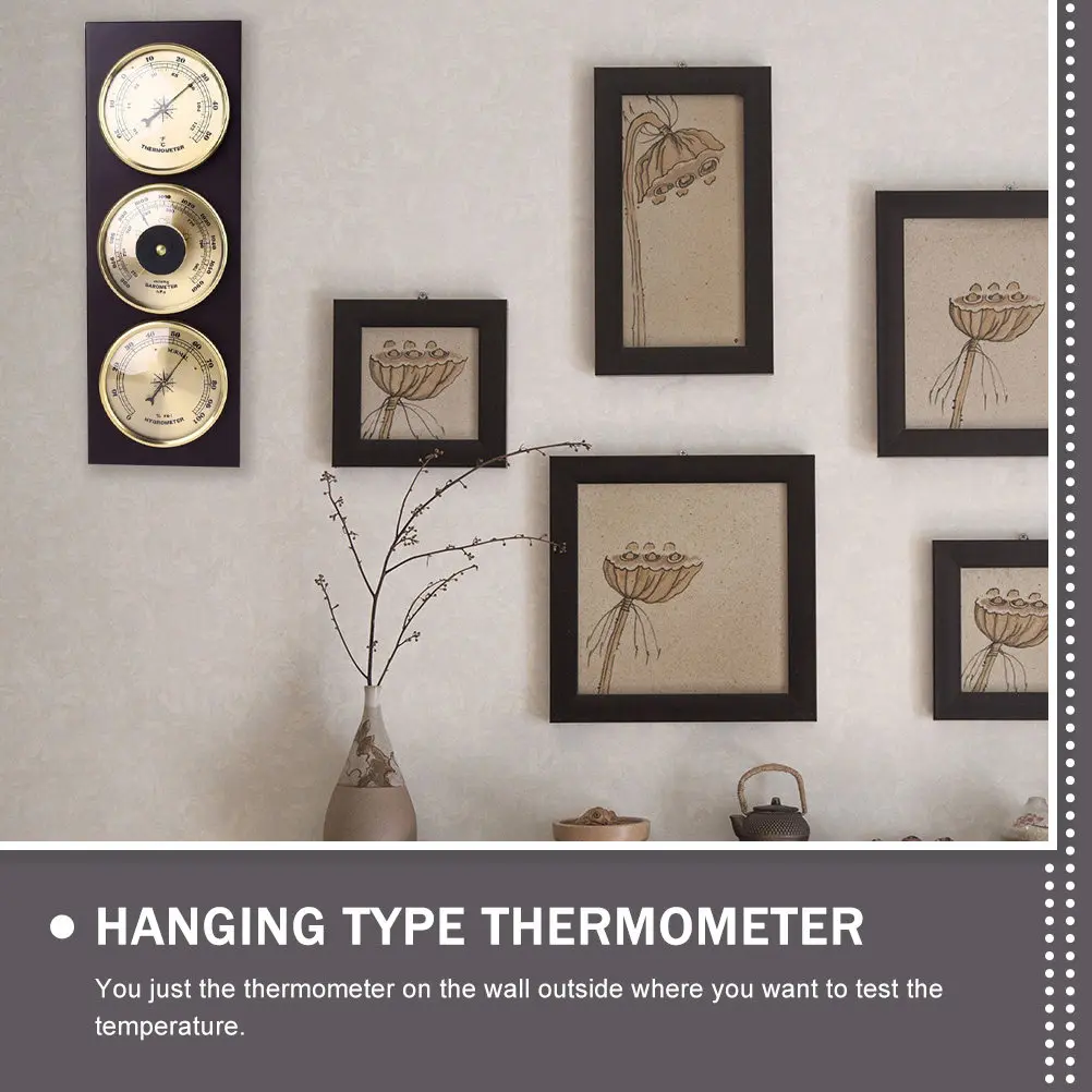 

Wall Barometer Thermometer Hygrometer 3-in-1 Aluminum Alloy Home Office Indoor Outdoor Hanging Weather Station Temperature