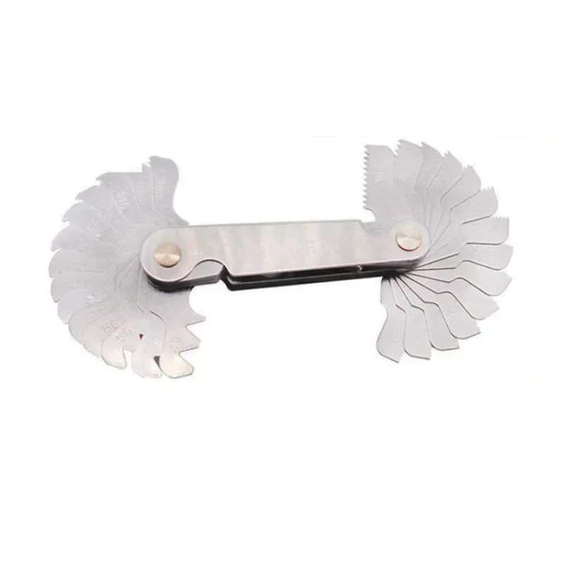 

52PCS Screw Pitch Gauges, Gear Tooth Thread Plug Gauge, 55/60 Degree Metric Inch Steel Thread Measuring Tools
