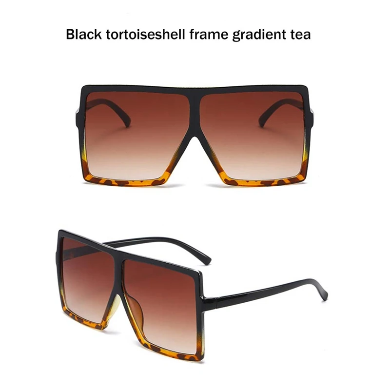 14 Pairs Square Oversized Sunglasses Flat Top Shades Oversize Sunglasses For Women Men, 14Colors