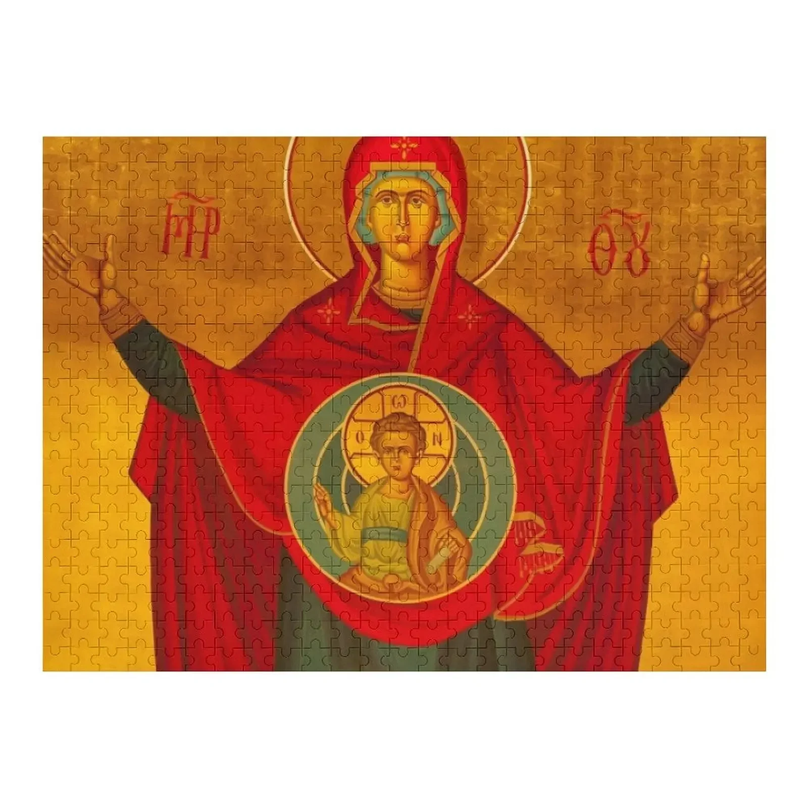 

Platytera ('More Spacious than the Heavens') Icon Jigsaw Puzzle Personalised Toys Works Of Art Wooden Animal Wood Name Puzzle