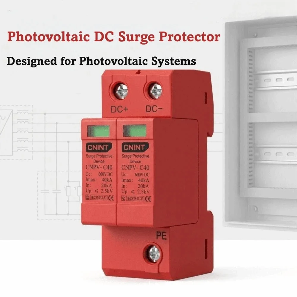 DIN Rail Surge Protective Device PV System Easy To Install Voltage Protector Longevity Visual Window Low-voltage Arrester