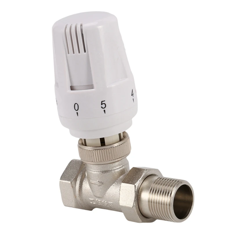 3X 3/4Inch Brass Thermostatic Radiator Valve Straight Type DN20 Automatic Temperature Control Valve Floor Heating