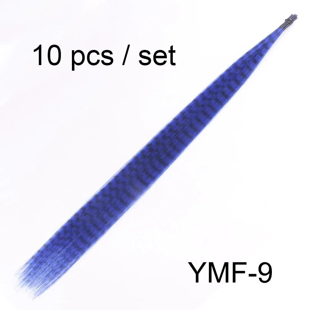 Colored Strands for Hair Feather Extension, 10 Pieces