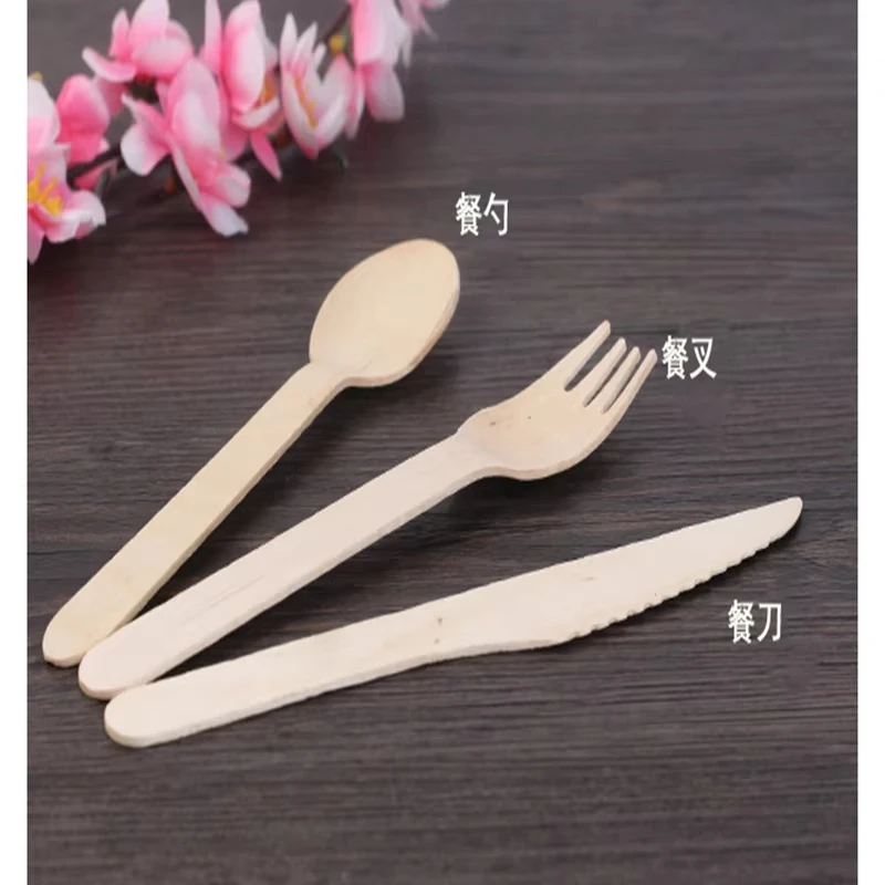 Disposable Party Tableware, Wood Knife, Fork, Spoon, Christmas, Wedding Flatware, Dessert Utensils, Home Tableware, 50Pcs, Lot