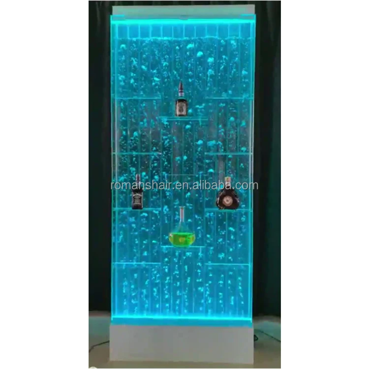 

Customization.Wholesales Clear Indoor Bubble Wall Decorative Indoor Water Wall LED Lights Acrylic Water Curtain Fountain