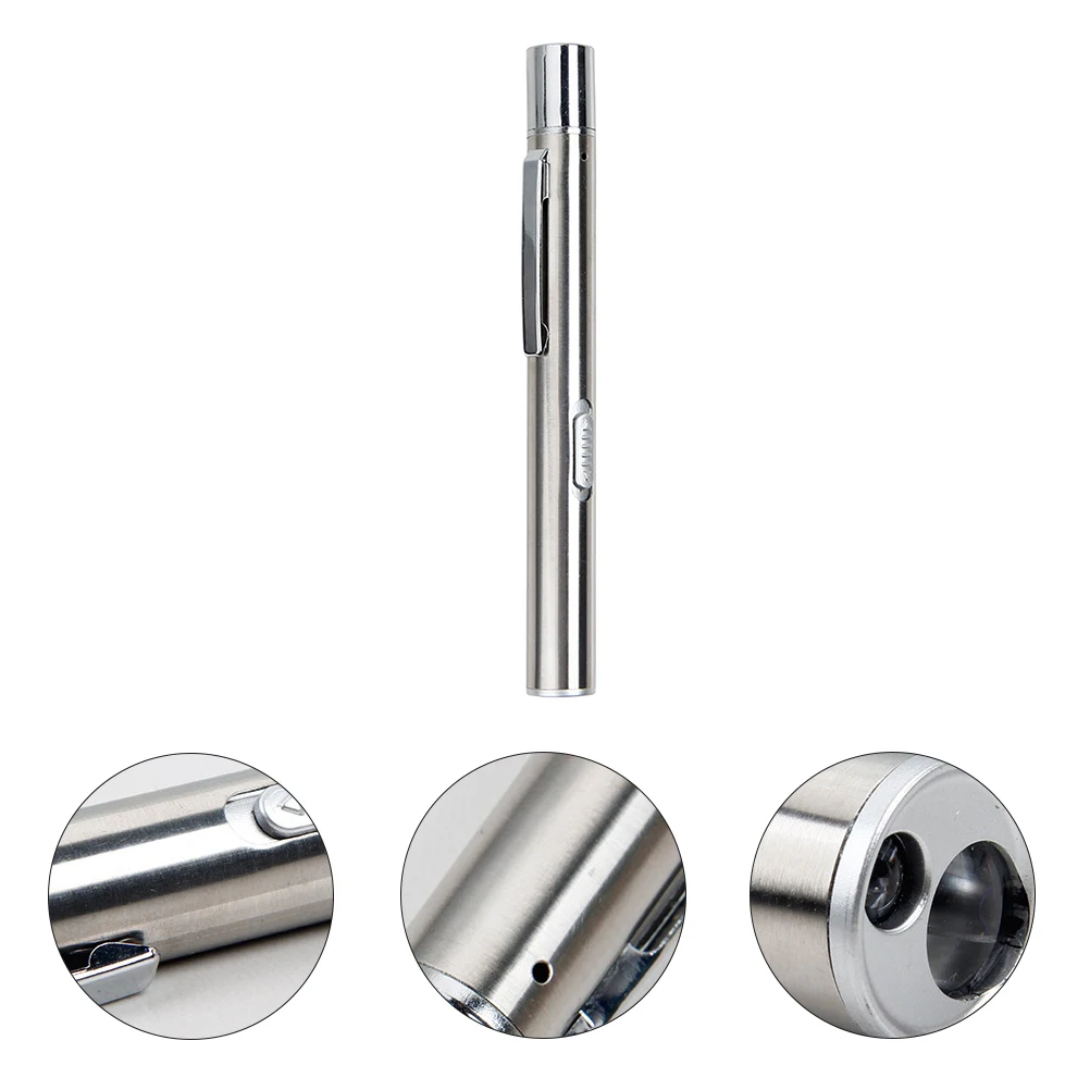 Mini Led Medical Pen Light Metal Clip Compact Flashlight Neuro Assessment Rechargeable White Yellow Light Pocket