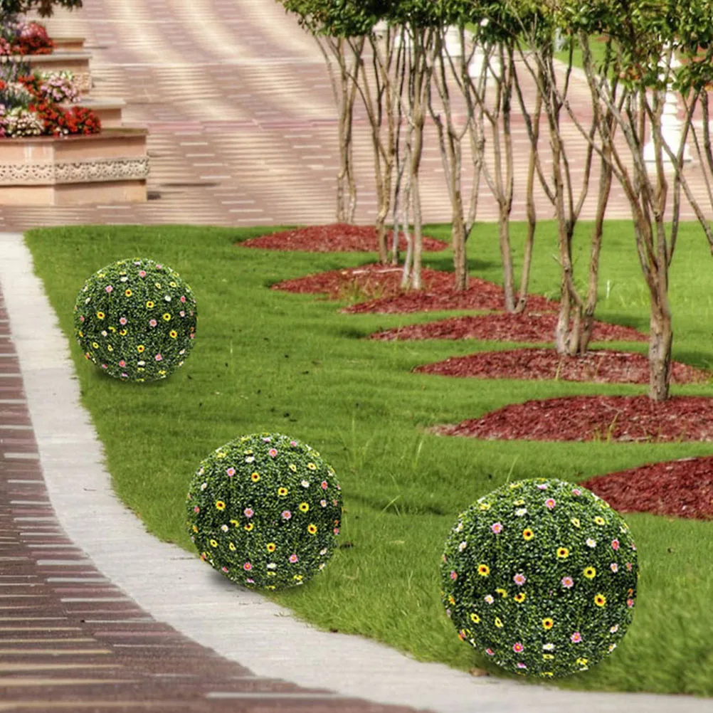 

5 Pcs Arrangement Ball Cage Topiary Faux Greenery Plant Grass Frame Patio Ball Garden Boxwood Patio Decor Support