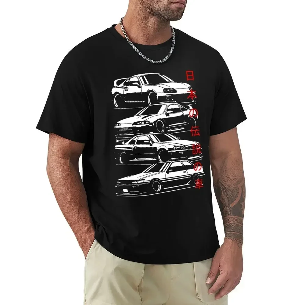 Crew Neck Cotton Tee Tops Gift JDM T Shirts Legends Japanese Car Sportcar Automotive Man Adult Tops Novelty T-Shirt  COTTON